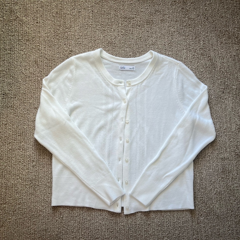 Croft & Barrow White Cardigan Sweater